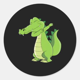 Pegatina Redonda Bailarín de lagarto regalo gracioso lagarto