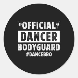 Pegatina Redonda Bailarín Guardaespaldas Danza Hermano De Un Herman