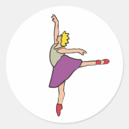 Pegatina Redonda Bailarina Ballet Ballerina
