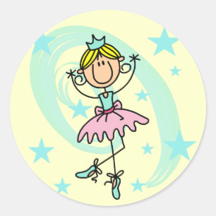 Pegatina Redonda Bailarina - Camisetas y regalos rubios