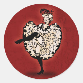 Pegatina Redonda Bailarina canina