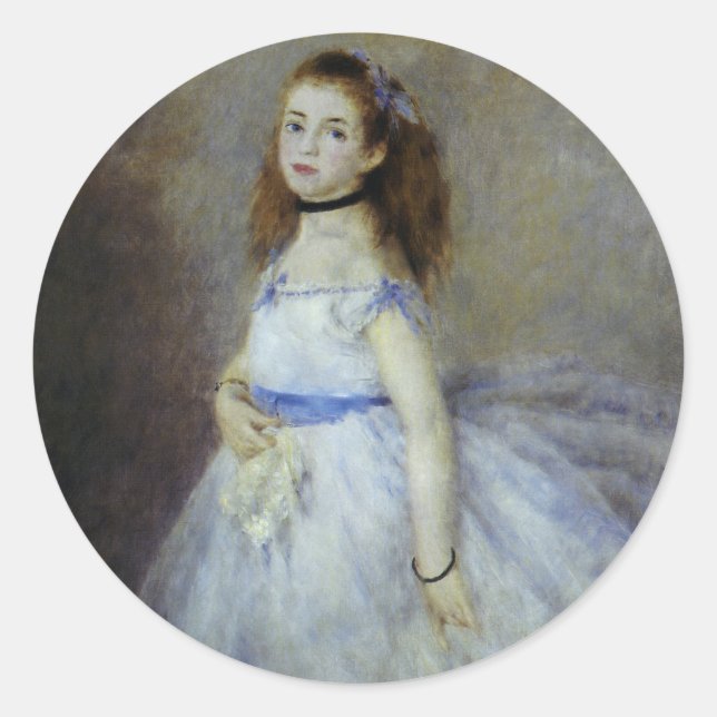 Pegatina Redonda Bailarina de ballet de Pierre Renoir, Bella Artes  (Anverso)