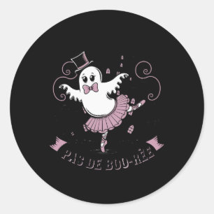 Pegatina Redonda Bailarina de ballet Pas De Boo-rée Fantasma Fantas