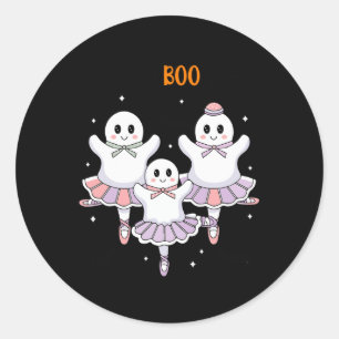 Pegatina Redonda Bailarina de ballet Pas De Boo-rée Fantasma Fantas