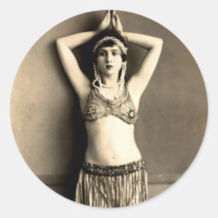 Pegatina Redonda Bailarina de la danza del vientre