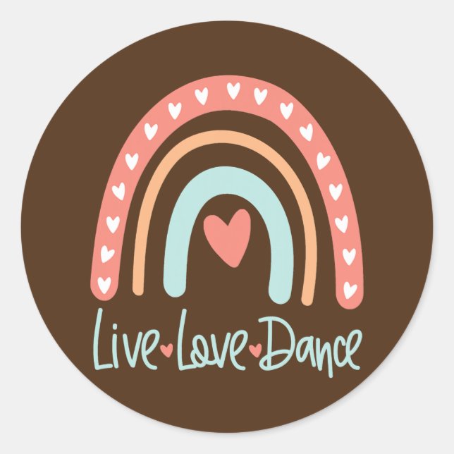 Pegatina Redonda Bailarina Maestra de danza Live Love Ballet Tap Hi (Anverso)