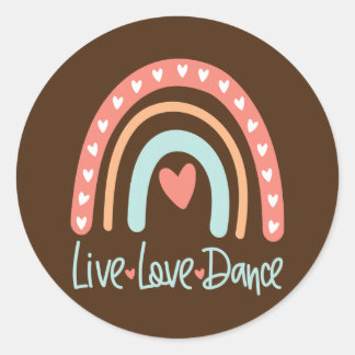 Pegatina Redonda Bailarina Maestra de danza Live Love Ballet Tap Hi
