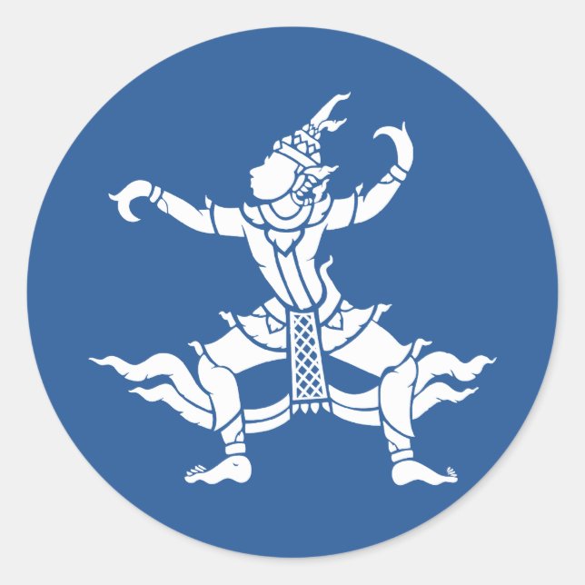 Pegatina Redonda Bailarina tailandesa ⚠ ⚠ Rótulo tailandés (Anverso)