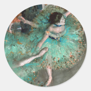 Pegatina Redonda Bailarina verde (Danseuse Verte) Edgar Degas