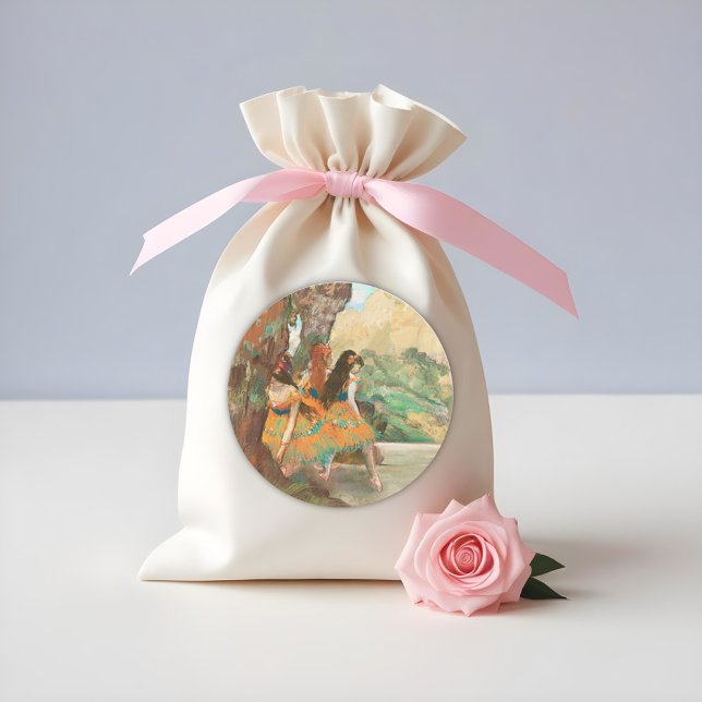 Pegatina Redonda Bailarinas de ballet, arte de Degas (Subido por el creador)