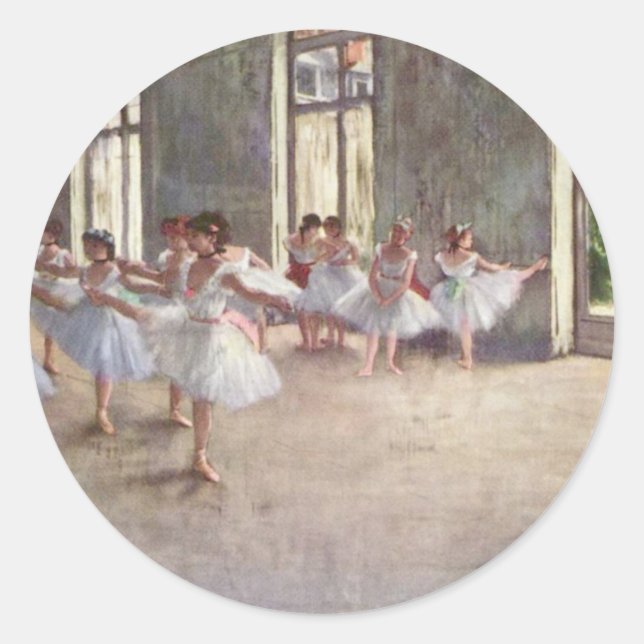 Pegatina Redonda Bailarinas de ballet de Degas (Anverso)