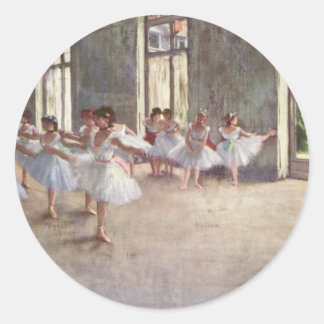 Pegatina Redonda Bailarinas de ballet de Degas