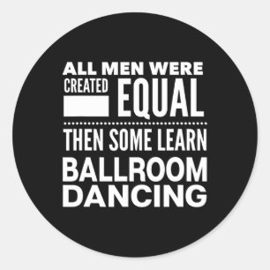 Pegatina Redonda Bailarinas de salón de baile Hombres divertidos de