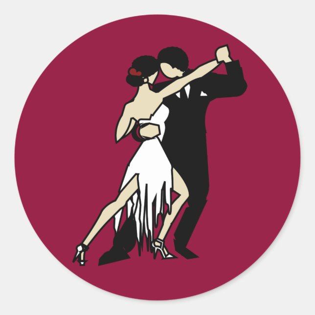 Pegatina Redonda Bailarinas de tango (Anverso)