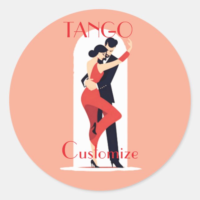 Pegatina Redonda Bailarines de tango Thunder_Cove (Anverso)