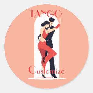 Pegatina Redonda Bailarines de tango Thunder_Cove