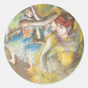 Pegatina Redonda Bailarines en el Escenario por Edgar Degas