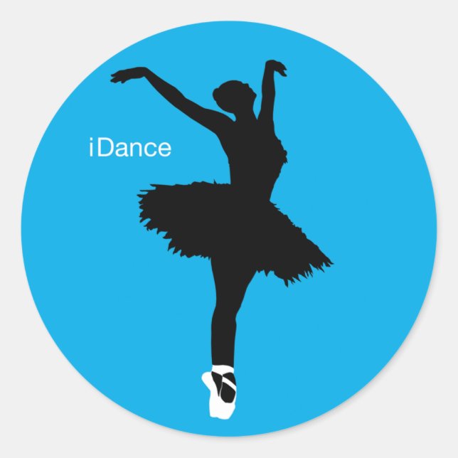 Pegatina Redonda Baile (azul) (Anverso)