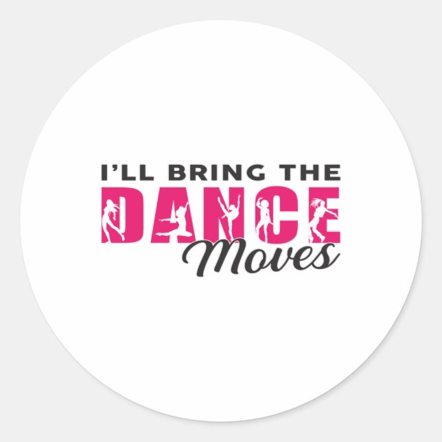 Pegatina Redonda Baile Ballerina Dance Queen Dancer Gift Idea (Anverso)