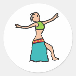 Pegatina Redonda Baile Belly