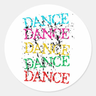 Pegatina Redonda Baile Colorful Stylish Grudge