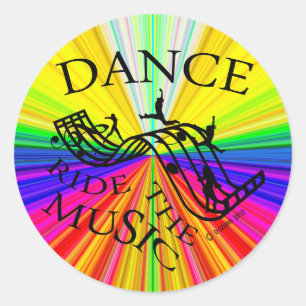 Pegatina Redonda ¡Baile con la música!