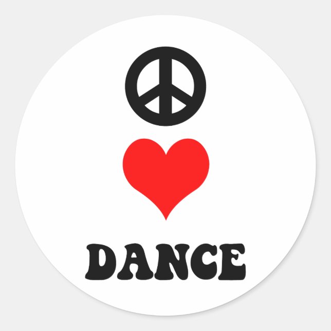 Pegatina Redonda Baile de amor por la paz (Anverso)