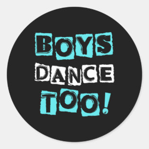 Pegatina Redonda Baile de niños muy de moda Bloquear letra bailarin