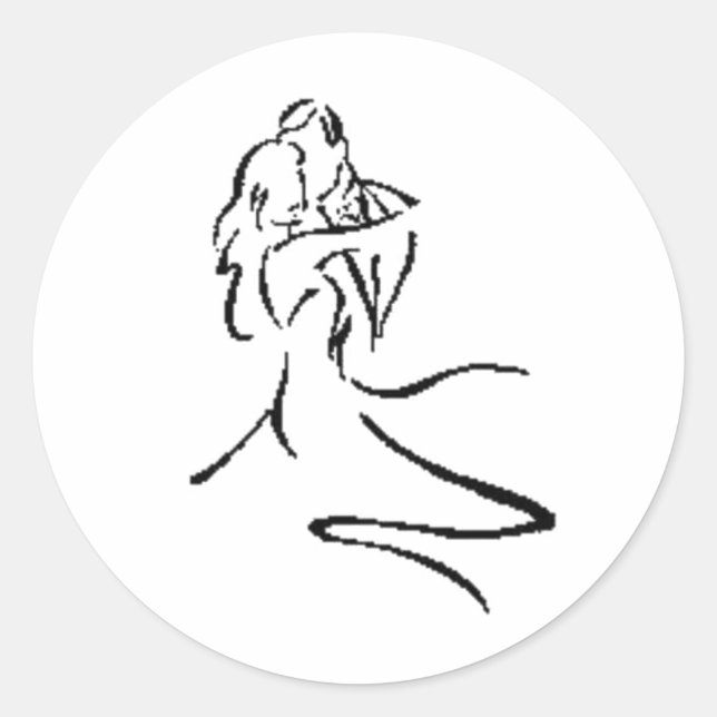 Pegatina Redonda Baile de pareja de época (Anverso)