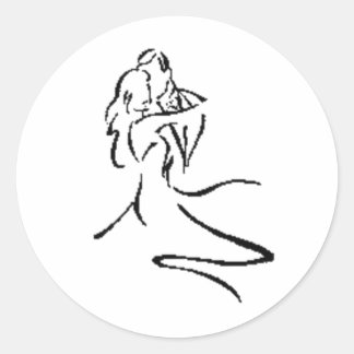 Pegatina Redonda Baile de pareja de época