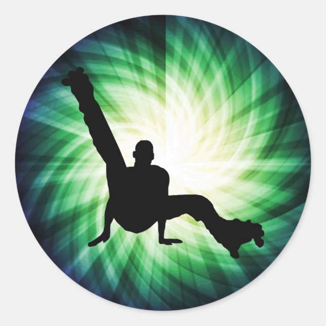 Pegatina Redonda Baile de patinaje (Anverso)