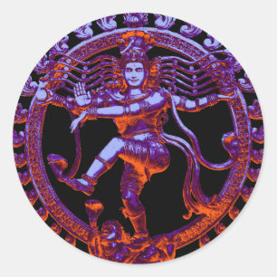 Pegatina Redonda Baile de Shiva Nataraja