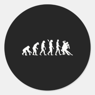 Pegatina Redonda Baile de tango de evolución