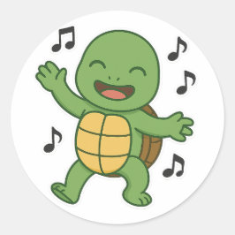 Pegatina Redonda Baile de tortuga 