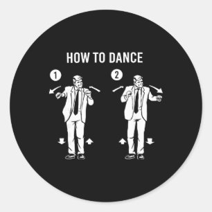 Pegatina Redonda Baile Divertido de Trump Cómo Bailar