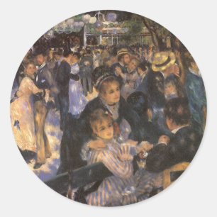 Pegatina Redonda Baile en el Moulin de la Galette de Pierre Renoir