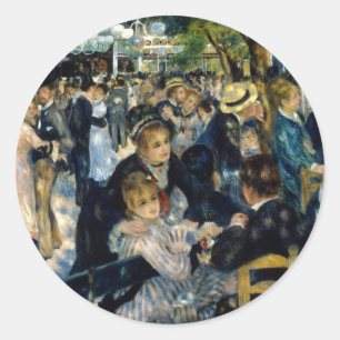 Pegatina Redonda Baile en Le Moulin de la Galette de Renoir