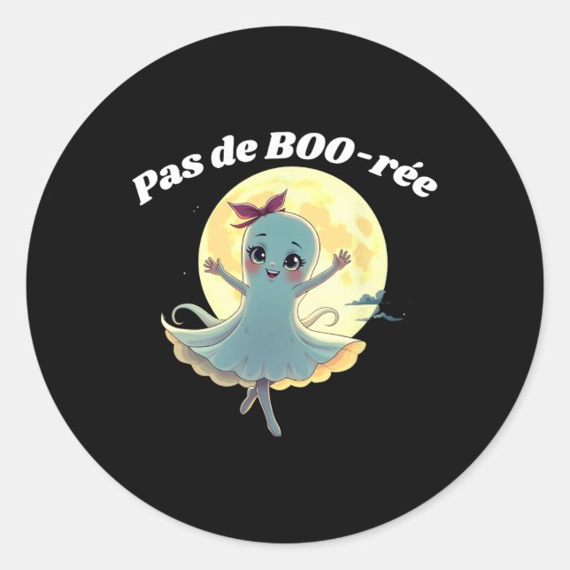 Pegatina Redonda Baile Fly Ballet Fantasma Halloween (Anverso)