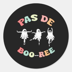 Pegatina Redonda Baile Halloween de bailarina de ballet fantasma Pa
