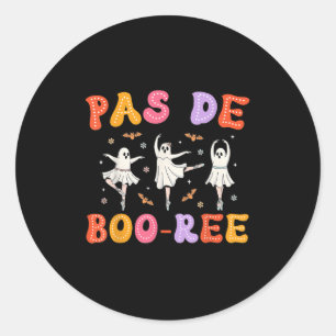 Pegatina Redonda Baile Halloween de bailarina de ballet fantasma Pa