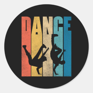 Pegatina Redonda Baile Hip Hop Baile Hiphop Bailarina