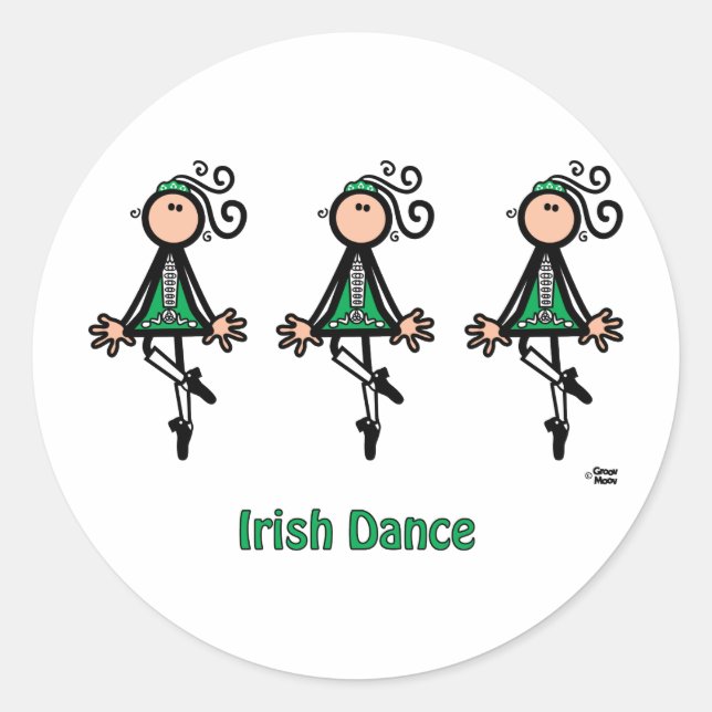 Pegatina Redonda Baile irlandés (Anverso)