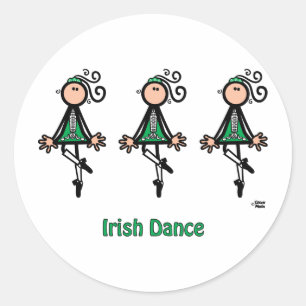 Pegatina Redonda Baile irlandés