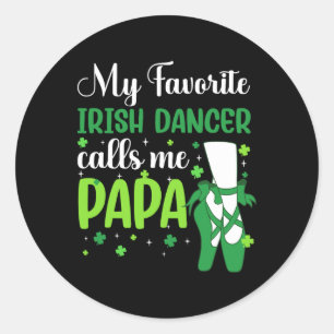 Pegatina Redonda Baile irlandesa, mi bailarina favorita irlandesa,