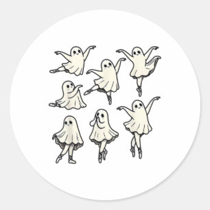 Pegatina Redonda Baile Llet Ghost Llet Bailarina Fantasma Profesora