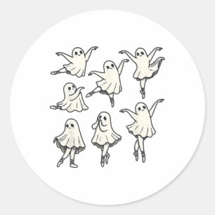 Pegatina Redonda Baile Llet Ghost Llet Bailarina Fantasma Profesora