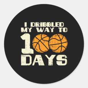 Pegatina Redonda Baile mi camino 100 días básquetbol 100th School B