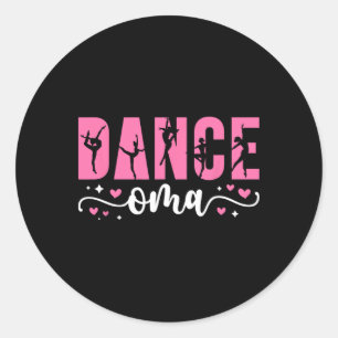 Pegatina Redonda Baile Oma De Una Bailarina Que Baila A La Abuela D