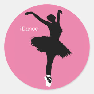 Pegatina Redonda Baile (rosa)