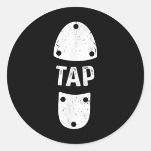 Pegatina Redonda Baile Tap Dancer Shoe Tap Dance